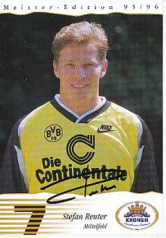 Stefan Reuter  1995/1996 Meister Edition  BVB Borussia Dortmund  Fußball Autogrammkarte original signiert 
