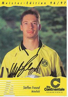 Steffen Freund   1996/1997  Meister Edition  BVB Borussia Dortmund  Fußball Autogrammkarte original signiert 
