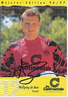 Wolfgang de Beer   1996/1997  Meister Edition  BVB Borussia Dortmund  Fußball Autogrammkarte original signiert 