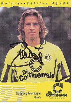 Wolfgang Feiersinger    1996/1997  Meister Edition  BVB Borussia Dortmund  Fußball Autogrammkarte original signiert 