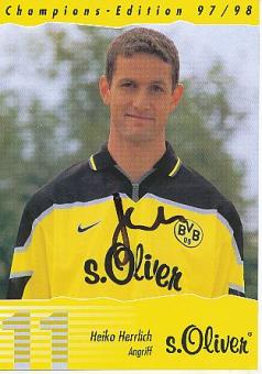 Heiko Herrlich    1997/1998  Champions Edition  BVB Borussia Dortmund  Fußball Autogrammkarte original signiert 