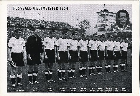 DFB Weltmeister WM 1954   Fußball  Mannschaftskarte nicht signiert 