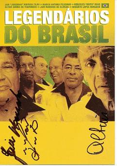 Legendarios Do Brasil 3 x  Weltmeister aus Brasilien  Fußball Autogrammkarte  original signiert 