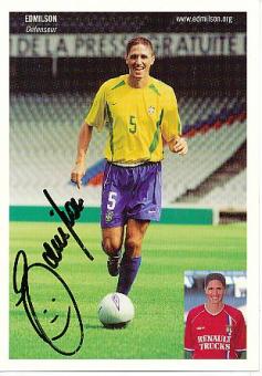 Edmilson  Olympique Lyon &  Brasilien  Weltmeister WM 2002  Fußball Autogrammkarte  original signiert 