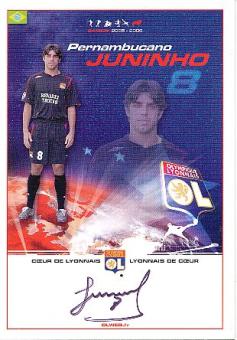 Juninho  Olympique Lyon &  Brasilien  Weltmeister WM 2002  Fußball Autogrammkarte  original signiert 