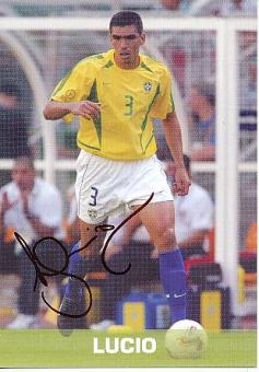 Lucio  Brasilien  Weltmeister WM 2002  Fußball Autogrammkarte  original signiert 