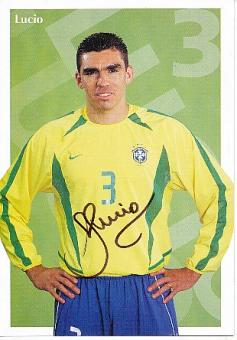 Lucio  Brasilien  Weltmeister WM 2002  Fußball Autogrammkarte  original signiert 