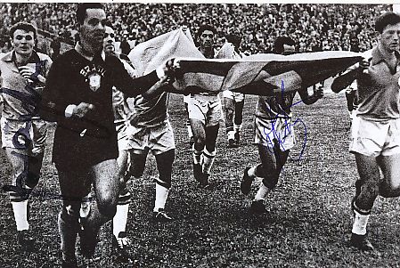 Jose Altafini  &  Zito † 2015  Brasilien Weltmeister WM 1958 & 1962  Fußball Autogramm Foto original signiert 