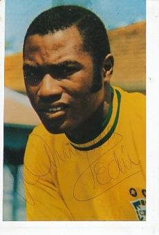 Edu      "Jonas Eduardo Américo"  Brasilien Weltmeister WM 1970   Fußball Autogramm Foto original signiert 