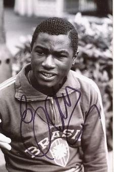 Edu "Jonas Eduardo Américo"   Brasilien Weltmeister WM 1970   Fußball Autogramm Foto original signiert 