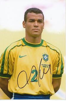 Cafu Brasilien Weltmeister WM 1994 + 2002  Fußball Autogramm Foto original signiert 
