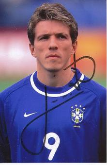 Juninho Paulista Brasilien Weltmeister WM 2002  Fußball Autogramm Foto original signiert 
