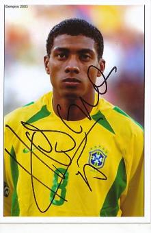 Jose Kleberson  Brasilien Weltmeister WM 2002  Fußball Autogramm Foto original signiert 