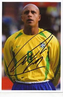 Roberto Carlos  Brasilien Weltmeister WM 2002  Fußball Autogramm Foto original signiert 