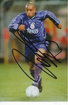 Roberto Carlos  Real Madrid  & Brasilien Weltmeister WM 2002  Fußball Autogramm Foto original signiert 
