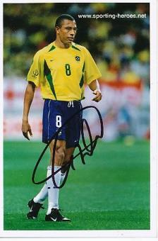 Gilberto Silva  Brasilien Weltmeister WM 2002  Fußball Autogramm Foto original signiert 