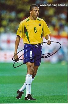 Gilberto Silva   Brasilien Weltmeister WM 2002  Fußball Autogramm Foto original signiert 