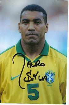 Mauro Silva   Brasilien Weltmeister WM 1994 Fußball Autogramm Foto original signiert 