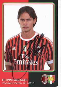 Filippo Inzaghi  AC Mailand  Fußball Autogrammkarte  original signiert 