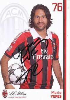 Mario Yepes  AC Mailand  Fußball Autogrammkarte  original signiert 