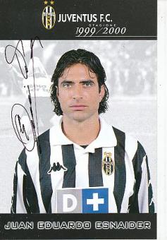 Juan Esnaider  Juventus Turin  Fußball Autogrammkarte  original signiert 