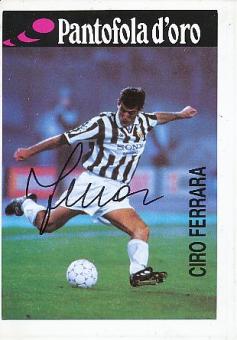 Ciro Ferrara  Juventus Turin  Fußball Autogrammkarte  original signiert 