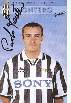 Paolo Montero  Juventus Turin  Fußball Autogrammkarte  original signiert 