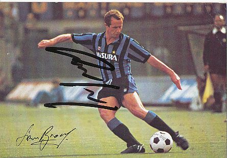 Liam Brady  Inter Mailand   Fußball Autogrammkarte original signiert 