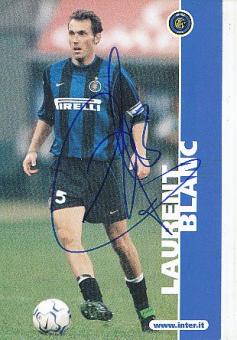 Laurent Blanc  Inter Mailand   Fußball Autogrammkarte original signiert 