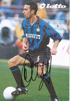 Youri Djorkaeff   Inter Mailand   Fußball Autogrammkarte original signiert 