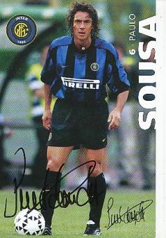 Paulo Sousa  Inter Mailand   Fußball Autogrammkarte original signiert 