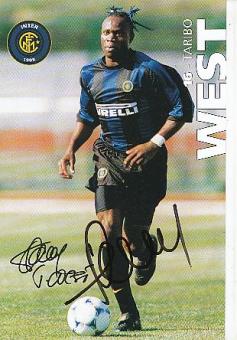 Taribo West   Inter Mailand   Fußball Autogrammkarte original signiert 