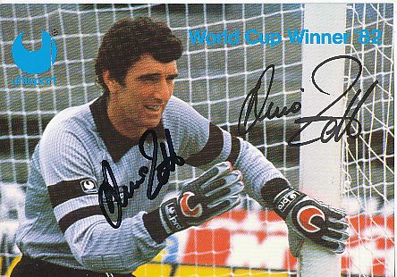 Dino Zoff  Weltmeister WM 1982  Uhlsport  Italien Fußball Autogrammkarte original signiert 