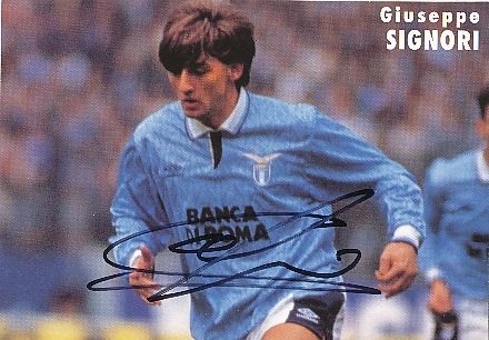 Giuseppe Signori   Lazio Rom  Fußball Autogrammkarte  original signiert 