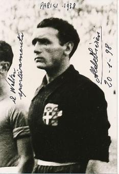 Aldo Olivieri † 2001  Italien  Weltmeister WM 1938  Fußball  Autogramm Foto  original signiert 