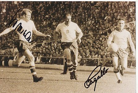 Svatopluk Pluskal † 2005 CSSR &  Mario Zagallo Brasilien Weltmeister WM 1958 & 1962 & 1970   Fußball Autogramm Foto original signiert 