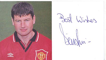 Denis Irwin   Manchester United   Fußball Autogrammkarte original signiert 