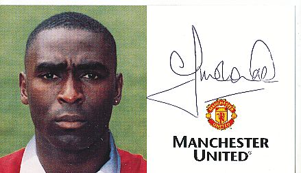 Andy Cole   Manchester United   Fußball Autogrammkarte Druck signiert 