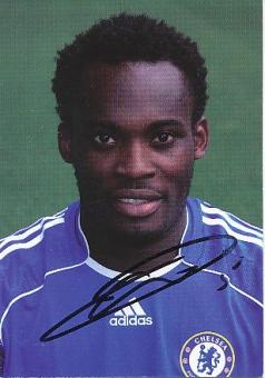 Michael Essien  FC Chelsea London   Fußball Autogrammkarte original signiert 