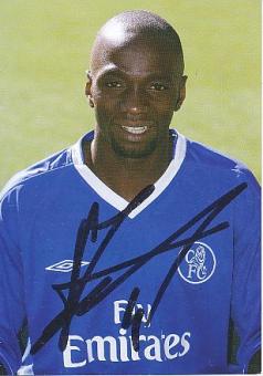 Claude Makelele  FC Chelsea London   Fußball Autogrammkarte original signiert 
