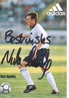 Nick Barmby   England  Fußball Autogrammkarte original signiert 