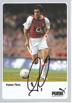 Robert Pires   FC Arsenal London  Fußball Autogrammkarte original signiert 