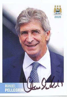 Manuel Pellegrini  Manchester City  Fußball Autogrammkarte original signiert 
