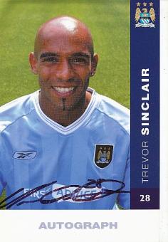 Trevor Sinclair  Manchester City  Fußball Autogrammkarte original signiert 