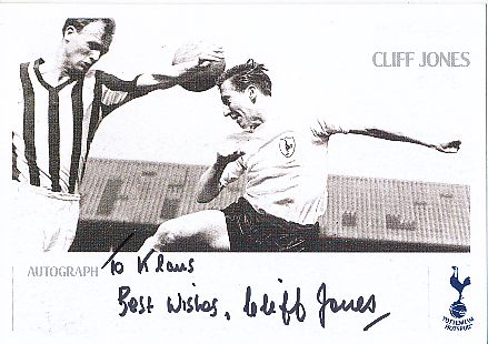 Cliff Jones  Tottenham Hotspur  Fußball Autogrammkarte original signiert 