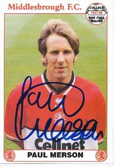 Paul Merson   FC Middlesbrough  Fußball Autogrammkarte original signiert 
