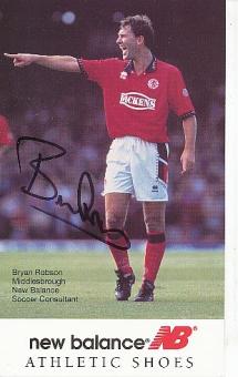 Bryan Robson   FC Middlesbrough  Fußball Autogrammkarte original signiert 