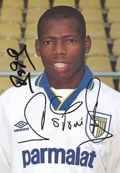 Faustino Asprilla   AC Parma  Fußball Autogrammkarte  original signiert 