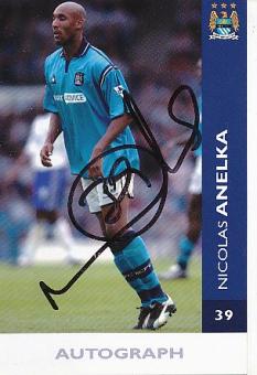 Nicolas Anelka   Manchester City  Fußball Autogrammkarte original signiert 