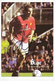Laurent Blanc  Manchester United  Fußball Autogrammkarte original signiert 